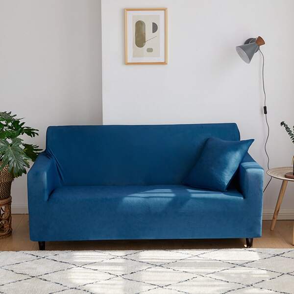 

Solid Color Stretchy Sofa Cover & 1pc Cushion Cover, Royal blue