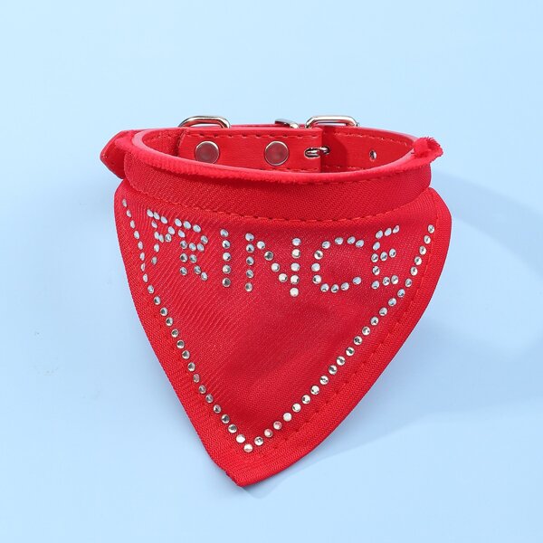 

Rhinestone Decor Cat Collar With Bandana, Red