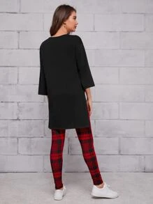 Mulvari Bộ thời trang Chia Sọc ca rô Giải trí - Nhiều màu - Xem 2