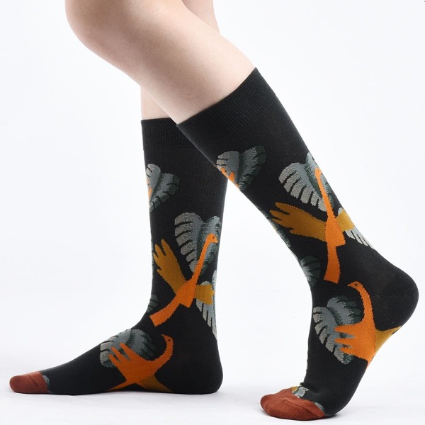 

Bird Pattern Socks, Multicolor