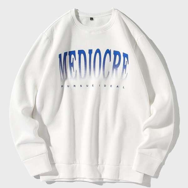 

Men Letter Graphic Sweatshirt, White
