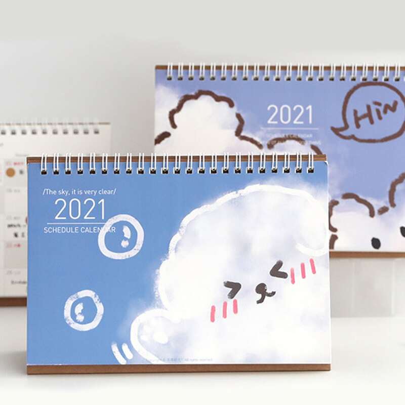 

1pc Cloud Print Random Desk Calendar, Multicolor