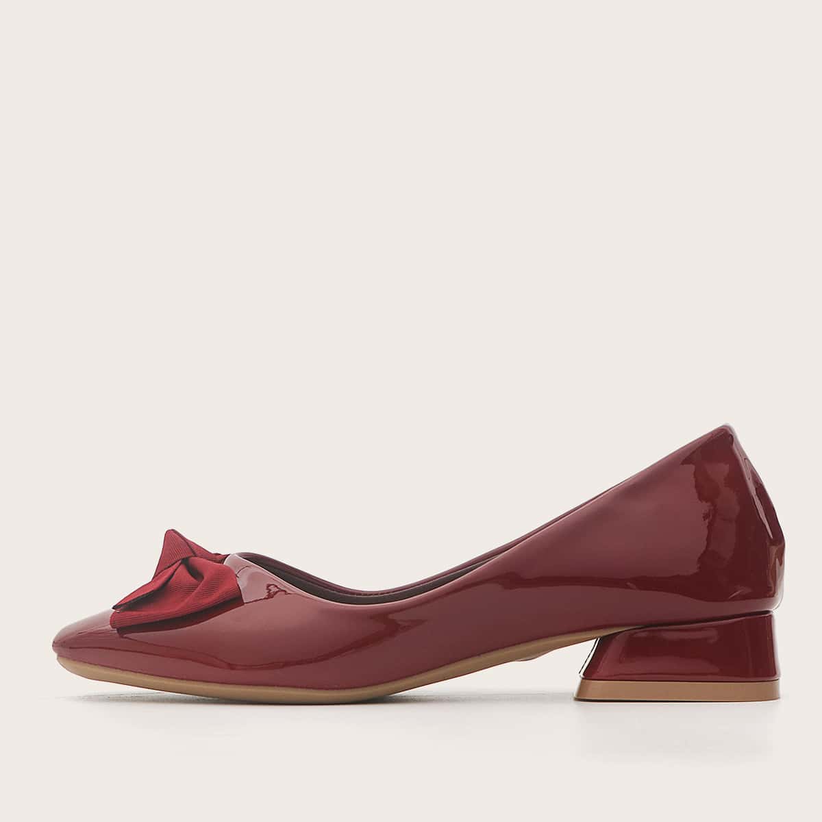 

Bow Decor Patent Leather Flats, Burgundy