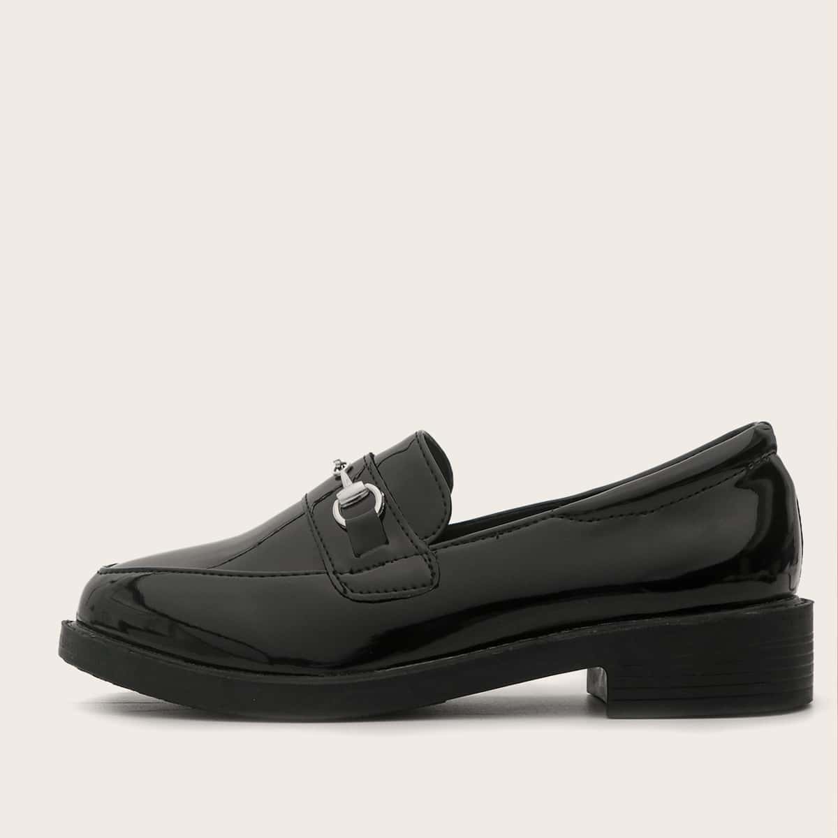 

Horsebit Decor Wide Fit Loafers, Black