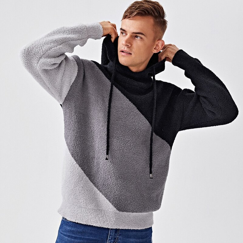 

Guys Cut And Sew Drawstring Hooded Sweater, Multicolor
