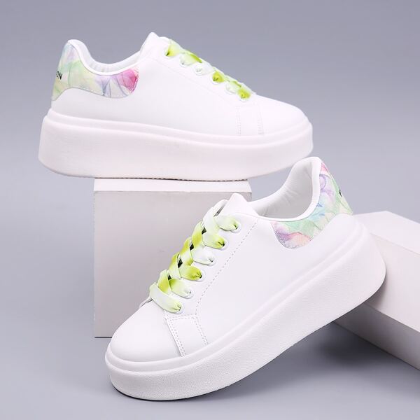 

Lace-up Front Chunky Skate Shoes, Multicolor