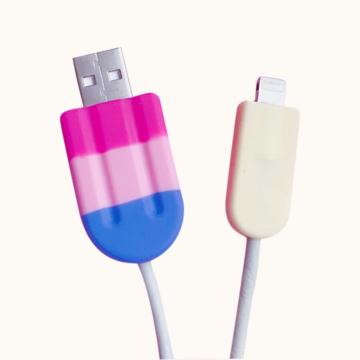 

2pcs Ice Cream Design Data Cable Protector, Multicolor
