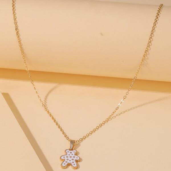 

Bear Charm Necklace, Multicolor