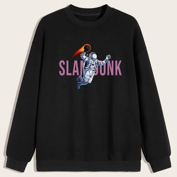 

Men Letter Graphic Sweatshirt, Black