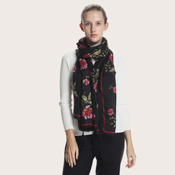

Flower Print Scarf, Multicolor