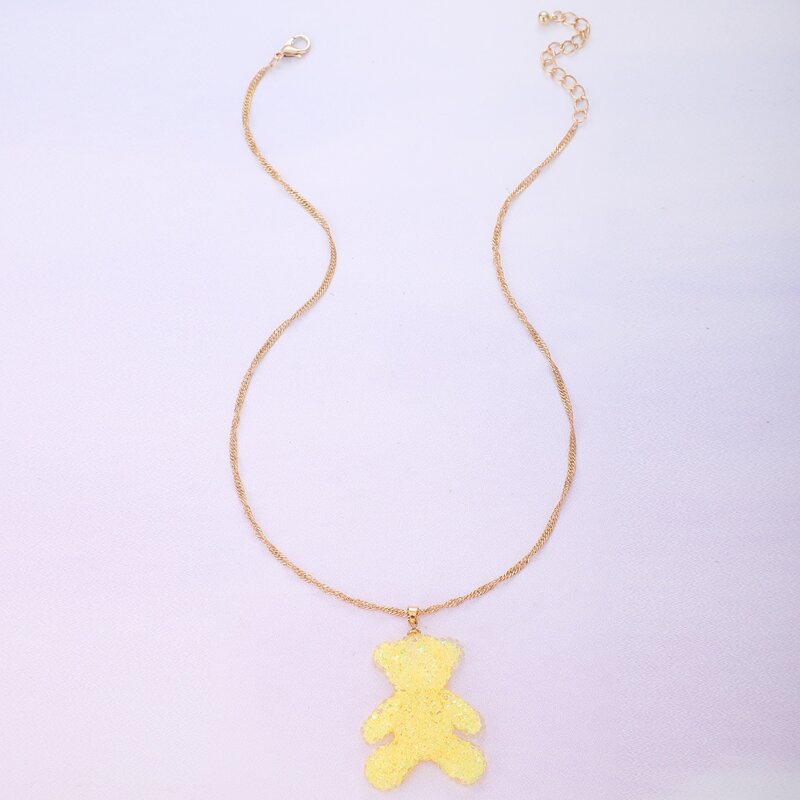 

Bear Charm Necklace, Multicolor