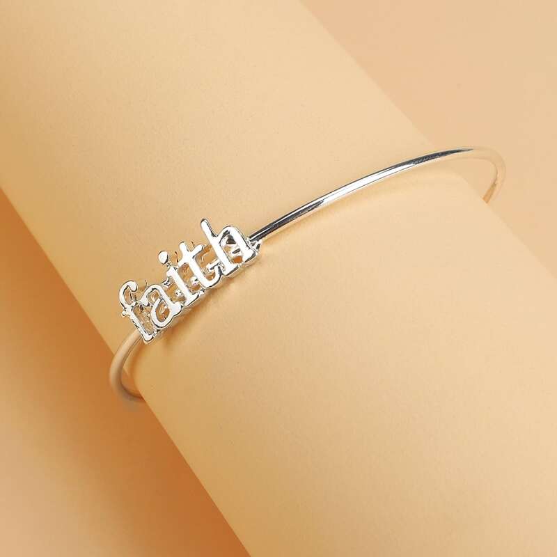 

Letter Decor Bangle, Silver