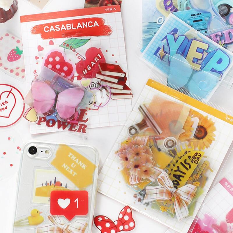 

40pcs Mixed Pattern Random Sticker, Multicolor