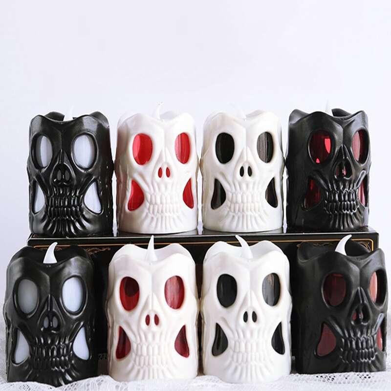 

1pc Skull Shaped Decorative Light, Black and white