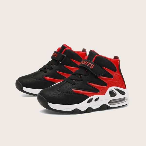 

Boys Color Block Velcro Strap Sneakers, Black