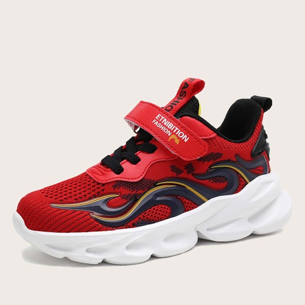 

Boys Color Block Velcro Strap Sneakers, Red