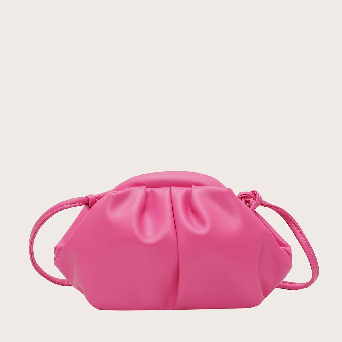 

Solid Ruched Bag, Hot pink
