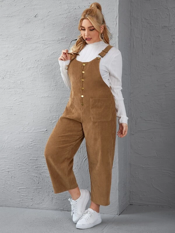 plus size pinafore jumpsuit