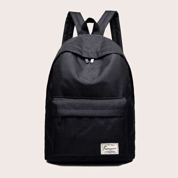 

Pocket Front Large Capacity Backpack, Black