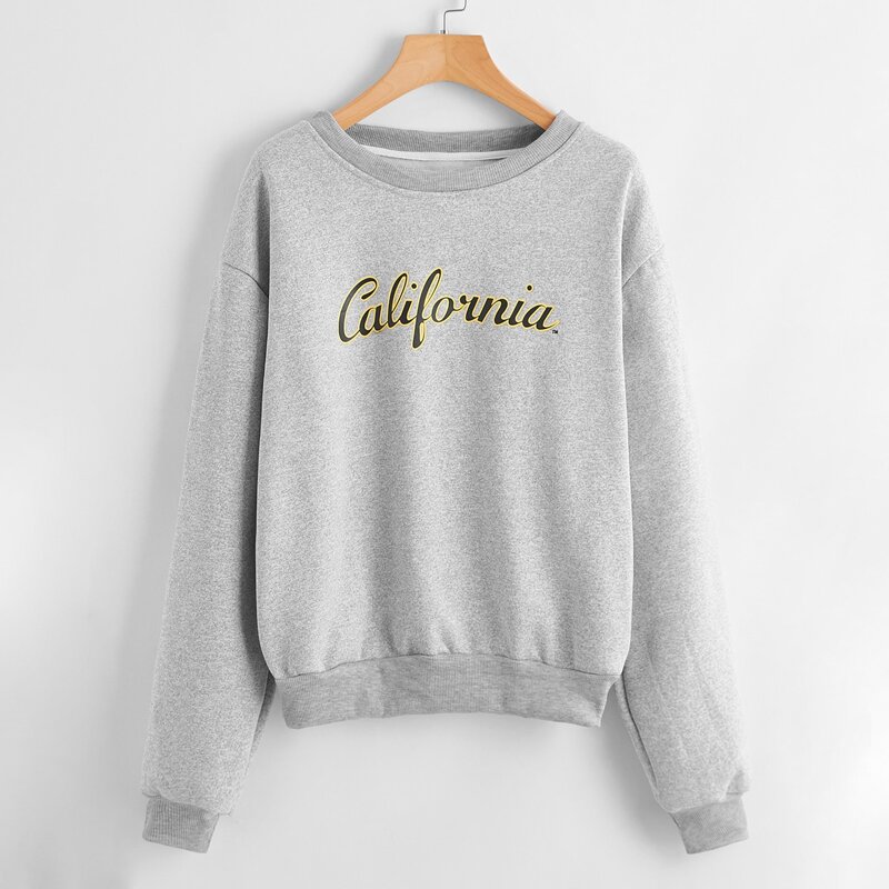 

Letter Drop Shoulder Sweatshirt, Light grey