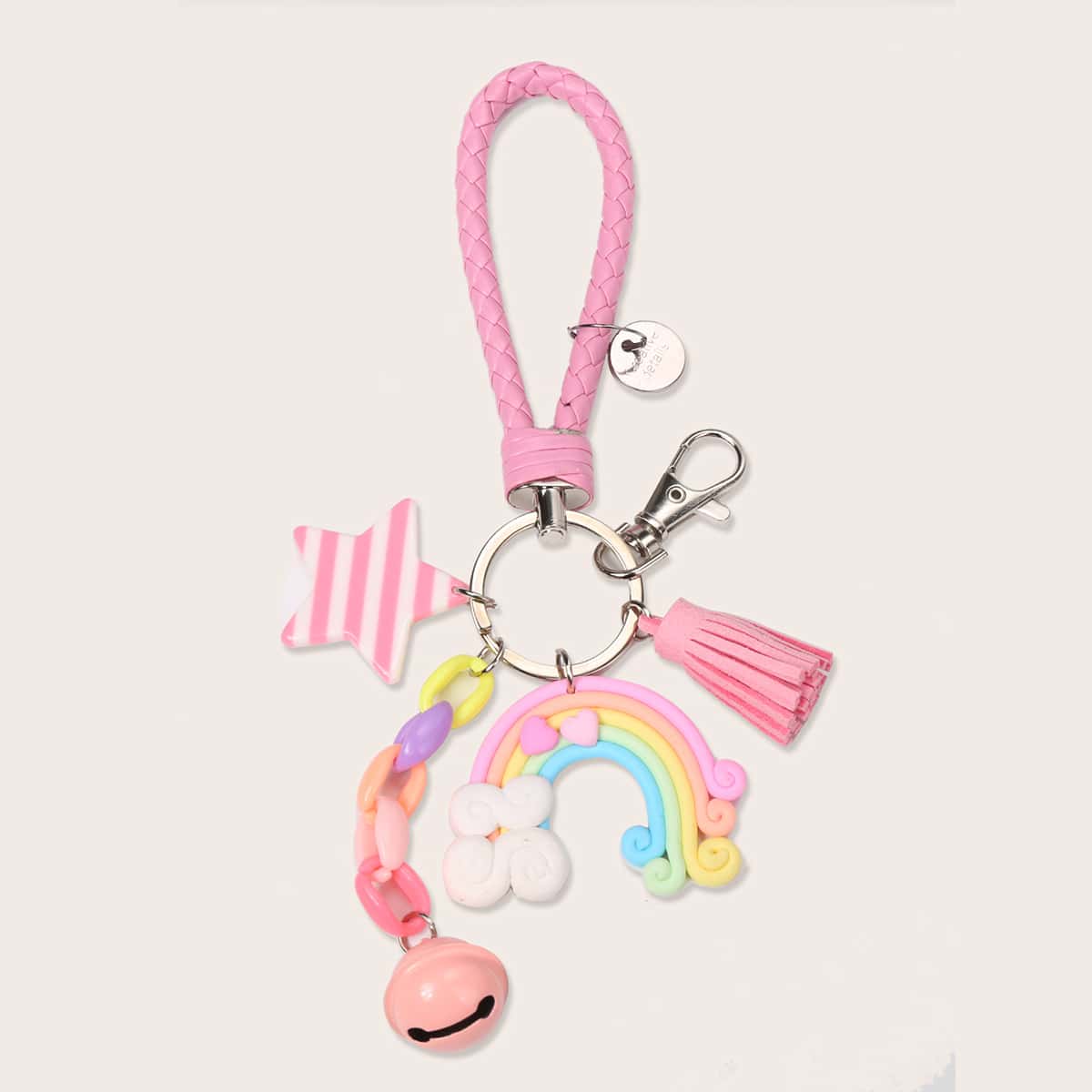 

Tassel & Rainbow Decor Bag Charm, Pink