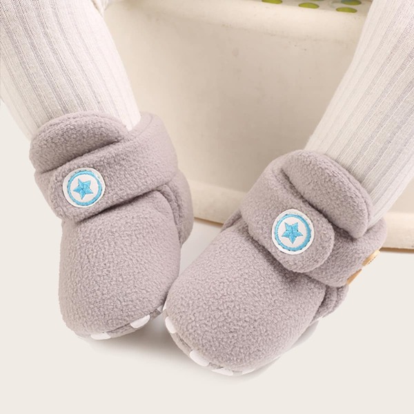 

Baby Boy Star Embroidered Ankle Boots, Grey