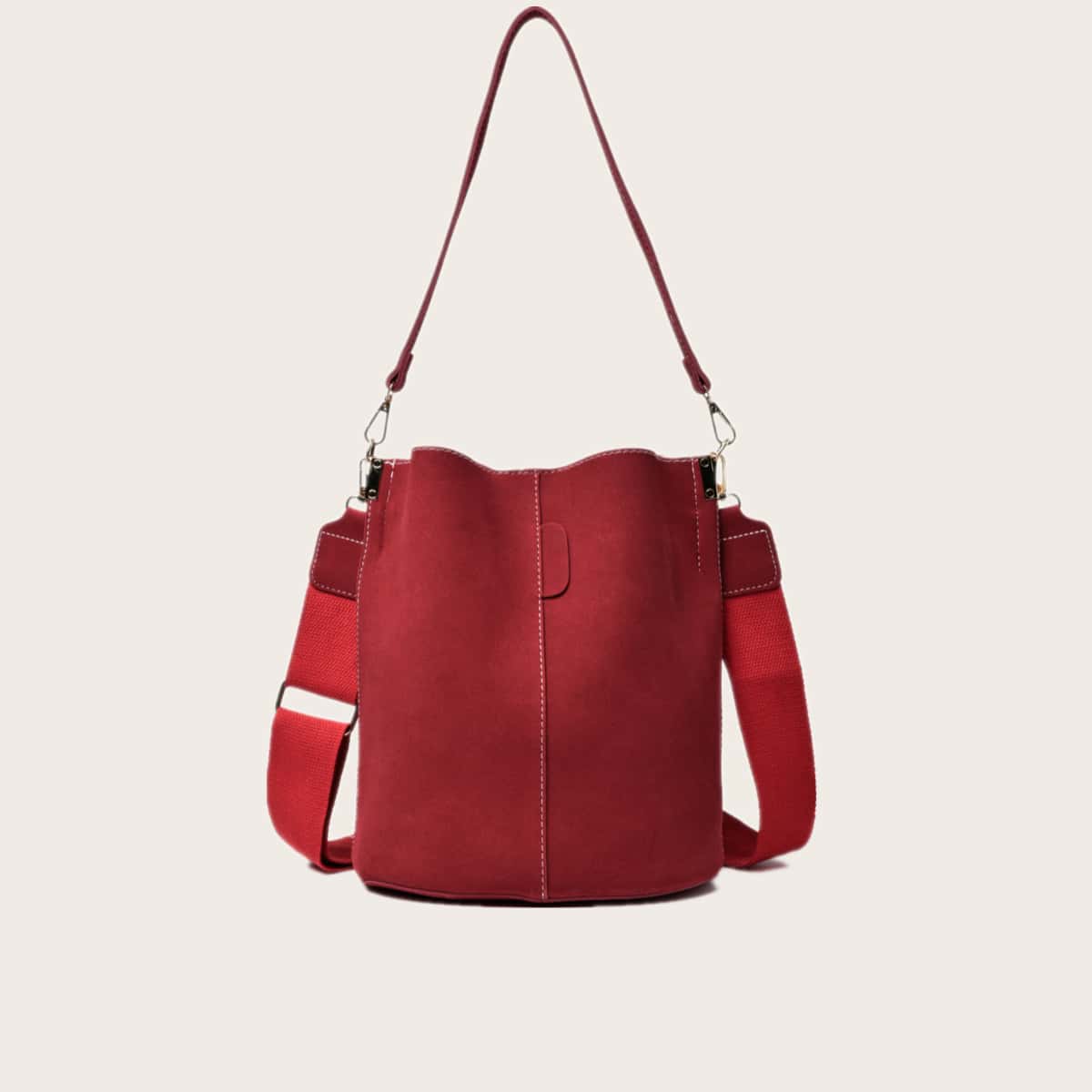 

Minimalist Bucket Bag, Red
