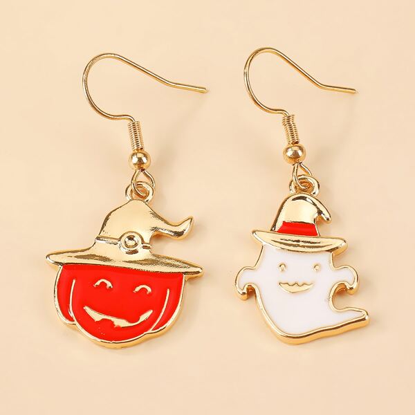 

Halloween Ghost Drop Earrings, Gold