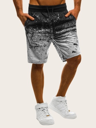 Guys Contrast Ombre Drawstring Shorts