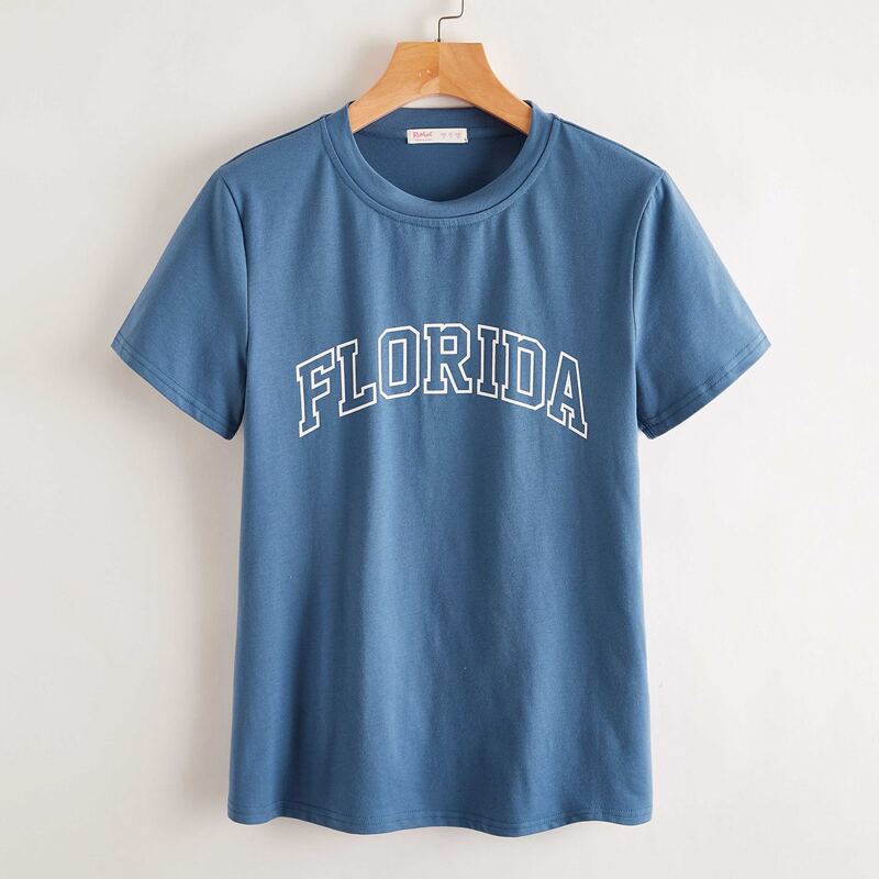 

Letter Graphic Tee, Dusty blue