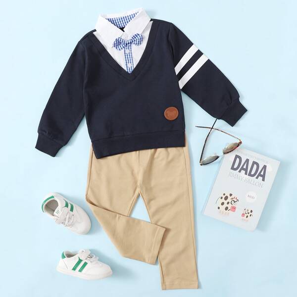 

Toddler Boys 2 In 1 Varsity Striped Sweatshirt & Pants, Multicolor