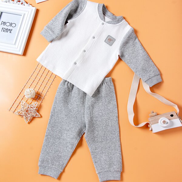 

Baby Boy Elephant Print Button Front Jacket & Sweatpants, Multicolor