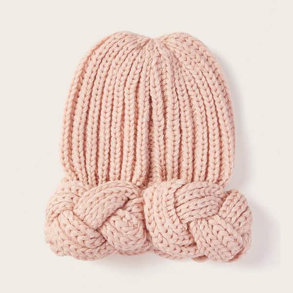 

Braided Cuffed Beanie, Pink