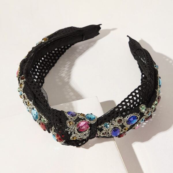 

Gemstone Decor Hair Hoop, Black