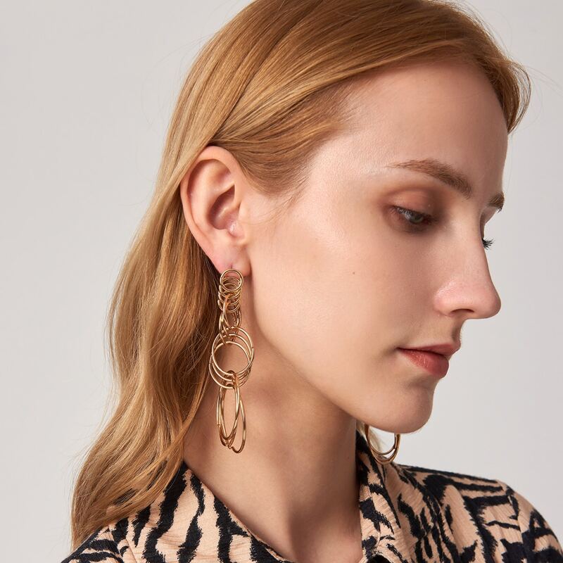 

Link Drop Earrings, Gold