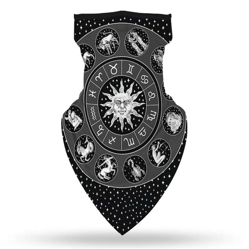 

Constellation Pattern Sun Protection For The Face, Black and white