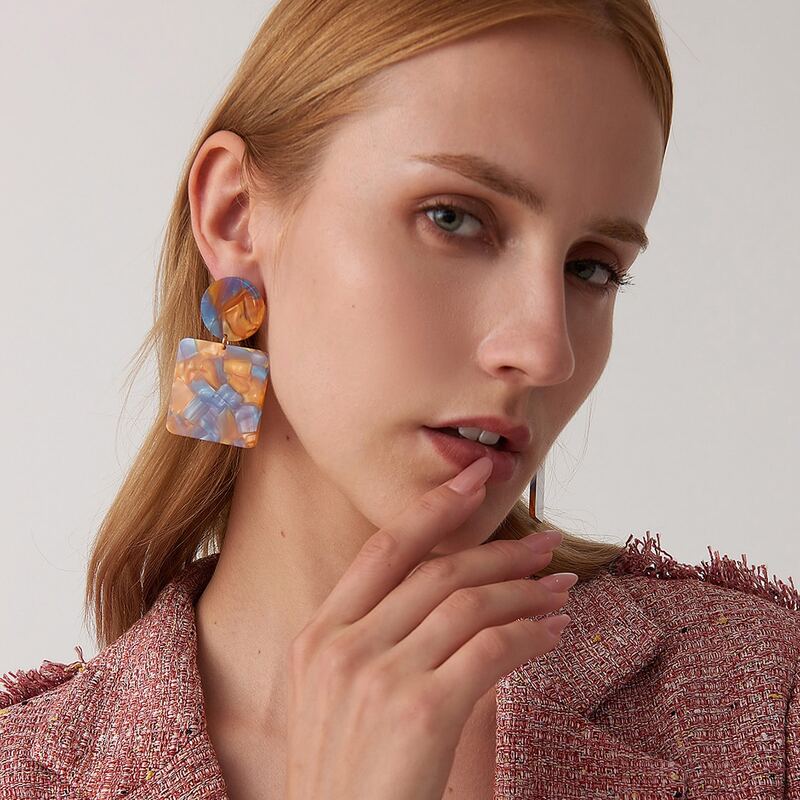

Geo Drop Earrings, Multicolor