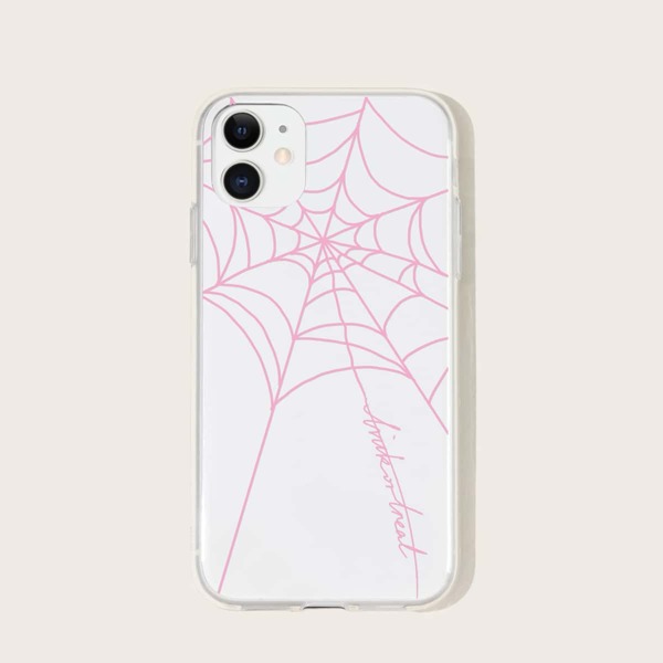

Pink Spider Web iPhone Case, Clear