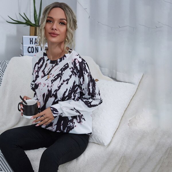 

Raglan Sleeve Tie Dye Pullover, Multicolor