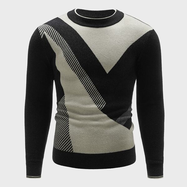 

Men Colorblock Crew Neck Sweater, Multicolor