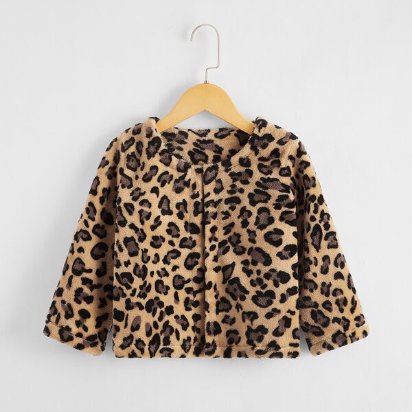 

Toddler Girls Leopard Pattern Teddy Coat, Multicolor