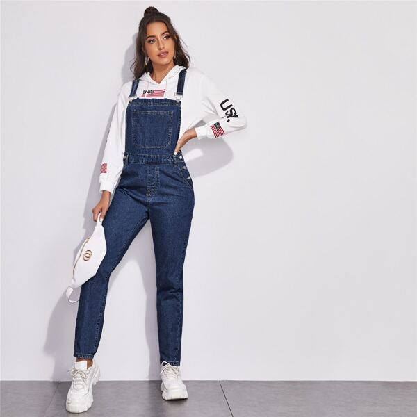 

Dark Wash Denim Overalls