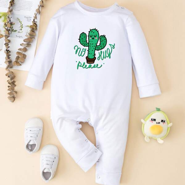 

Baby Unisex Cartoon Graphic Jumpsuit, White