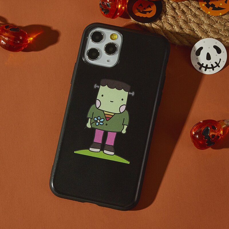 Cartoon Figure iPhone Case, Black