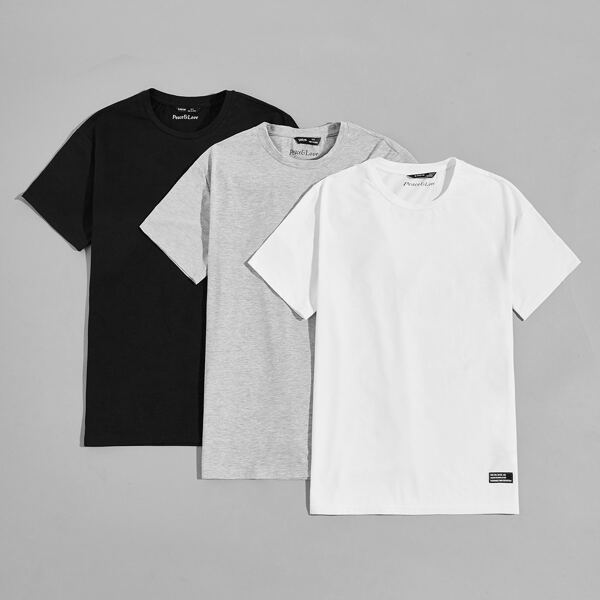 

Men 3 Pack Patched Detail Tee, Multicolor