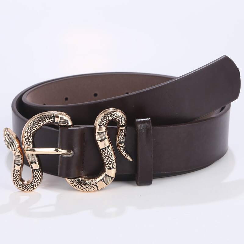 

Snake Buckle Belt, Coffee brown