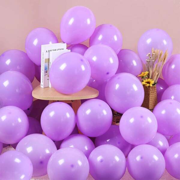 

100pcs Solid Color Balloon, Purple