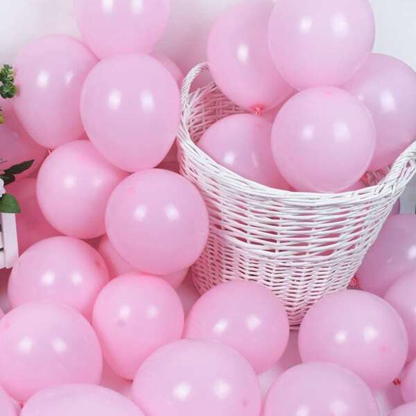 

100pcs Solid Color Balloon, Pink