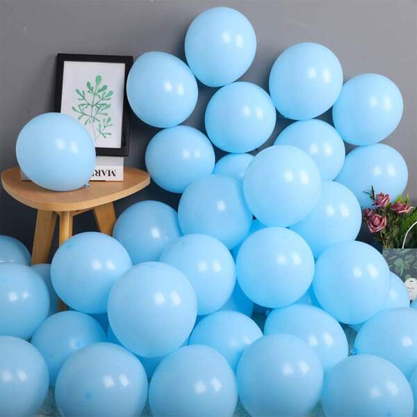 

100pcs Solid Color Balloon, Blue