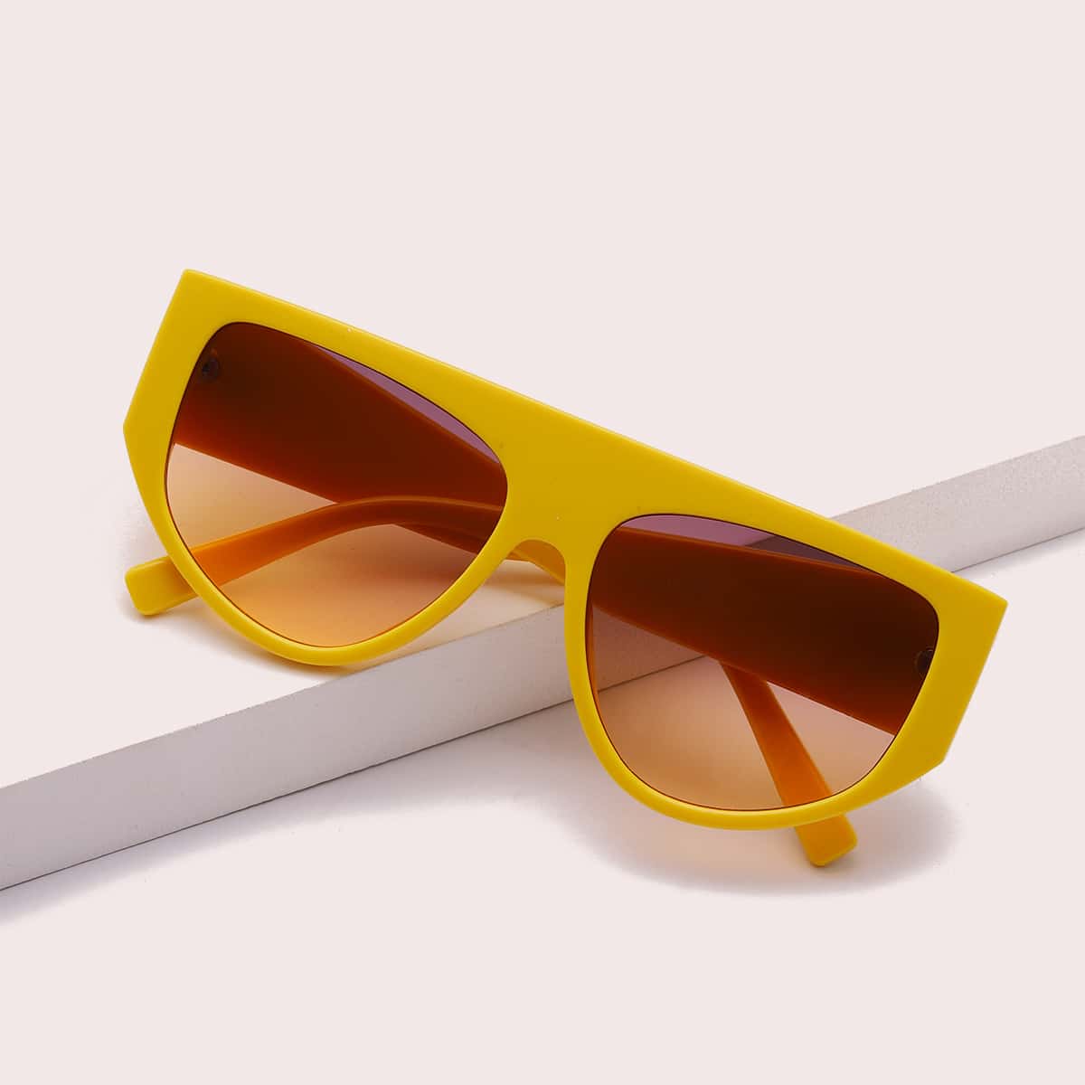 

Flat Top Tinted Lens Sunglasses, Mustard yellow